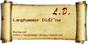 Langhammer Diána névjegykártya
